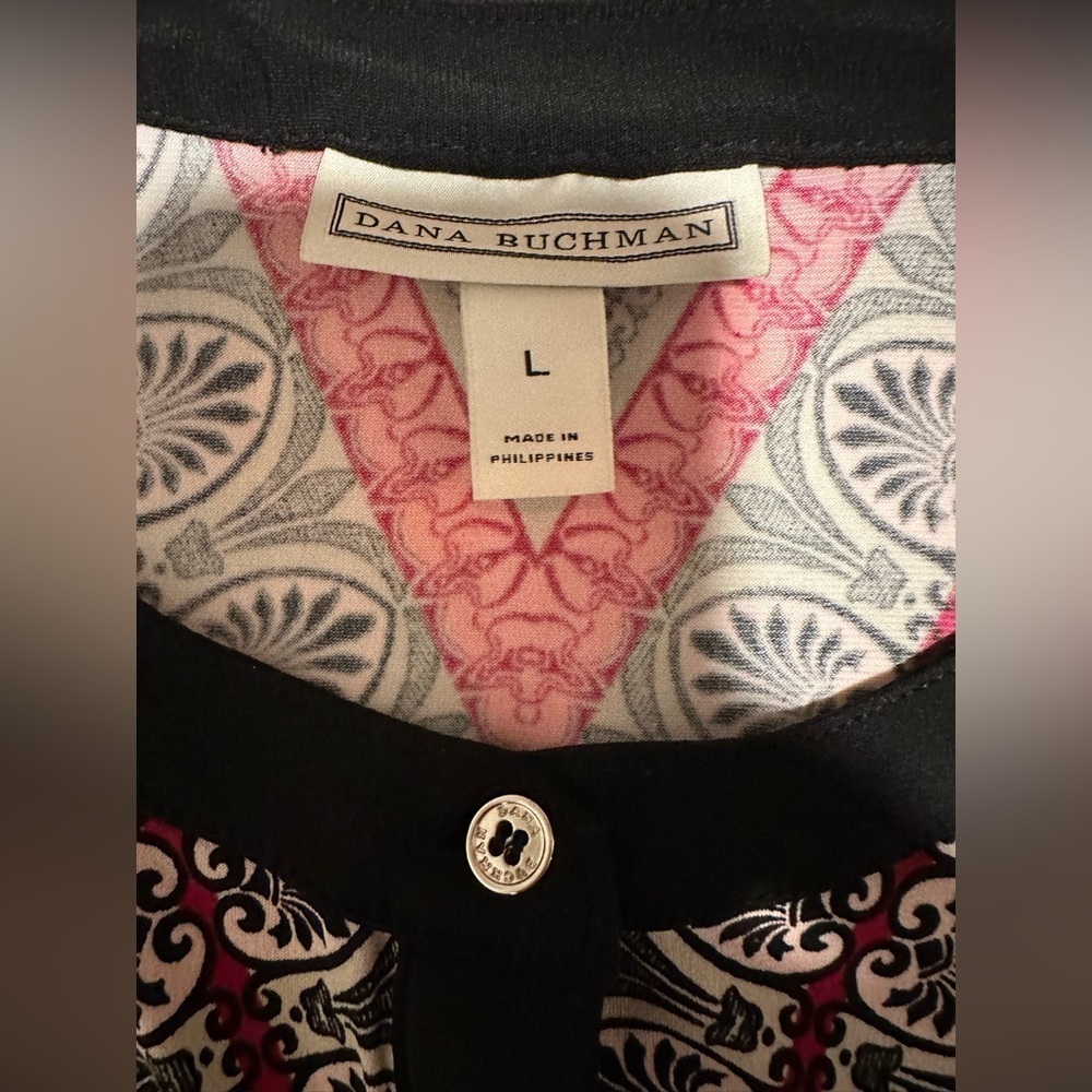 Dana Buchman Bohemian Jacquard Mandarin Collar Blouse - Picture 6 of 9